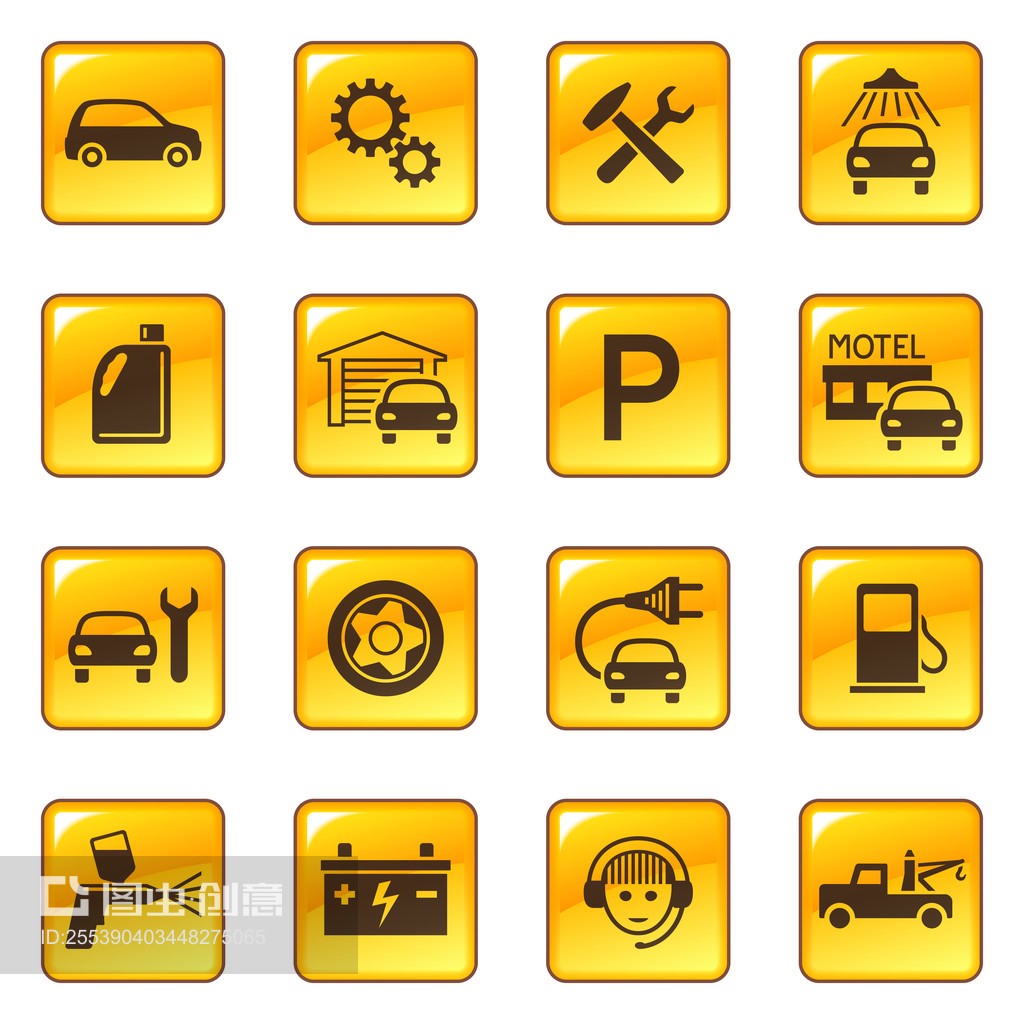 汽车服务和修理图标Car service and repair icons